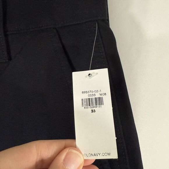 New Old Navy Shorts Men's 33 Black Loose Carpenter 9" Inseam 100% Cotton - Picture 2 of 7